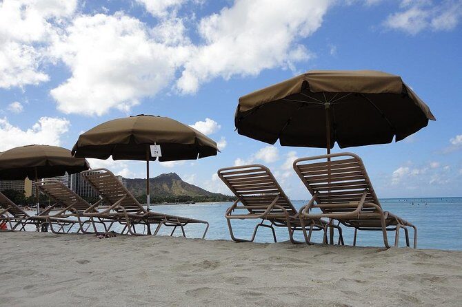 Beach Umbrella and Chair Set Rental - Waikiki Beach Umbrellas Where the Views Are the Point
