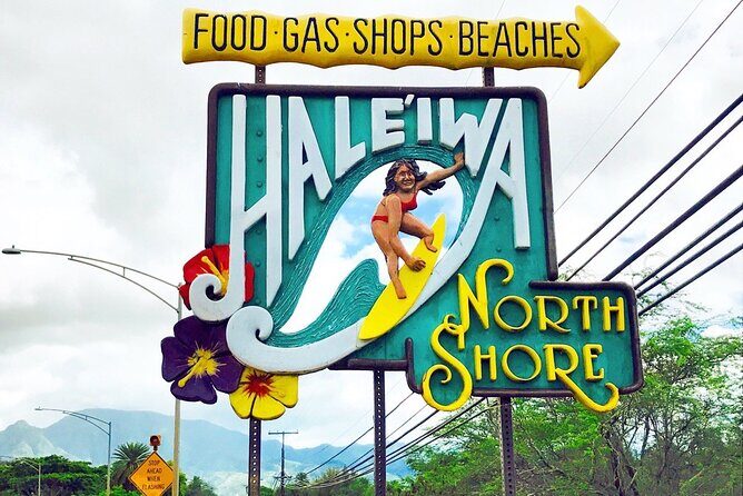Full-Day Circle Island Guided Tour of Oahu - North Shore viewpoints: surfers, snorkeling coves, and winter wave watching