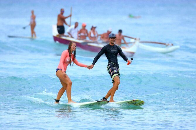 Group Surf Lesson with Videos and Photos - The Warm-Up Demo: Learn the Moves Before You Fight the Waves
