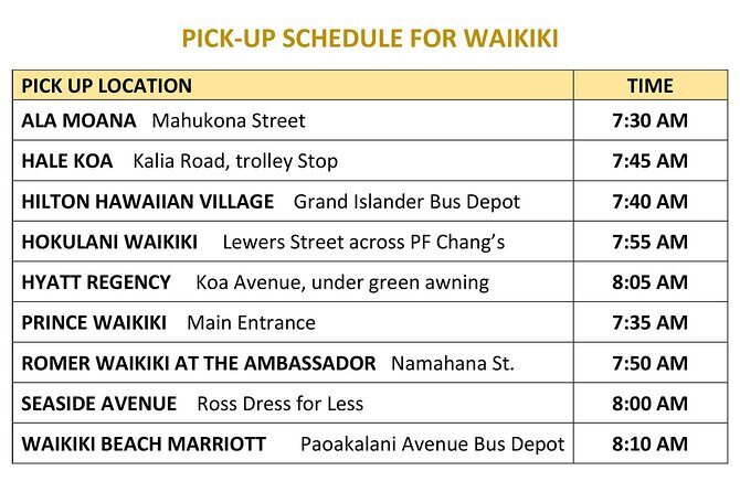 North Shore Haleiwa & Dole Plantation Tour - Getting there: Waikiki pickup and a 6.5-hour day plan
