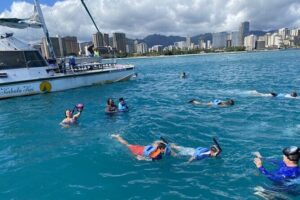 Oahu Catamaran Snorkel Tour: See Turtles 100% Guaranteed - A catamaran ride that stays comfortable (small boat matters)