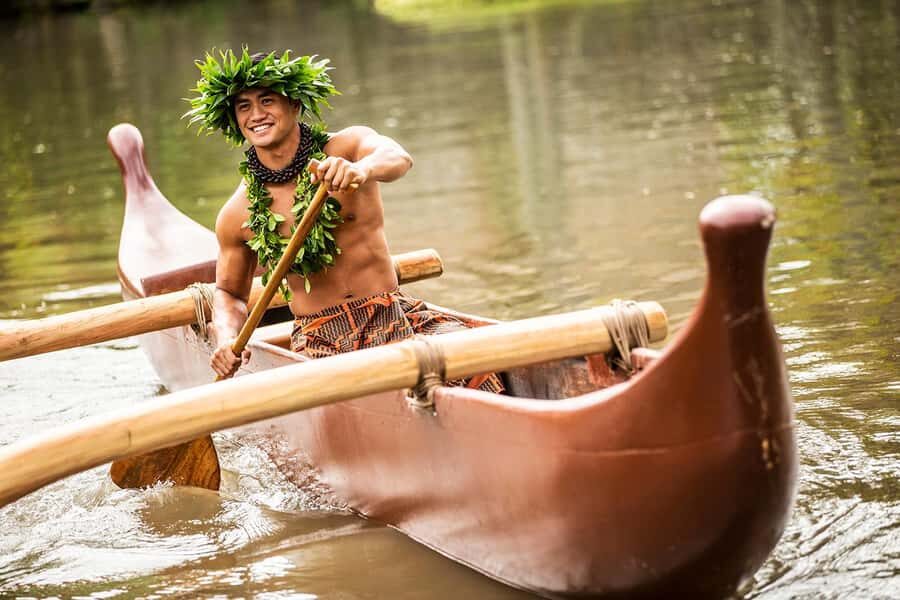 Oahu: Islands of Polynesia and "HA: Breath of Life Show" - Hawaii village: hula lesson, poi, games, and lauhala weaving
