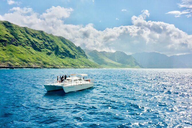Oahu: Swim with Dolphins on the West Coast - Boarding the 42-Passenger Catamaran (Plus the Max-25 Feel)