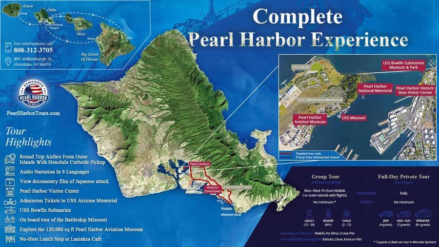 Oahu: The Complete Pearl Harbor Ticket - Ticket value for $207: hotel pickup and the USS Arizona admission