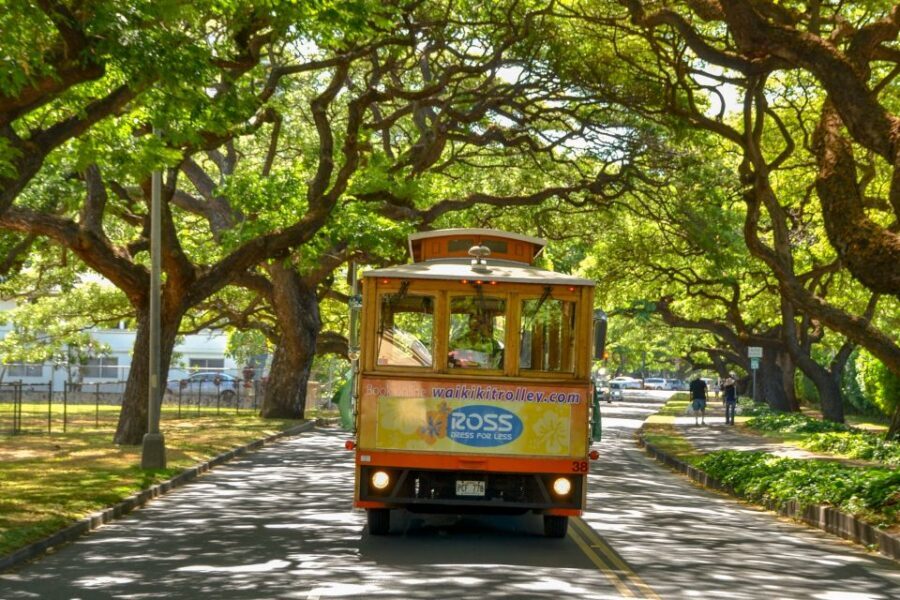 Oahu: Waikiki Trolley Hop-on Hop-off All-Line Pass - Red Line: Kings, WWII, and the City/Art District for an Evening Story
