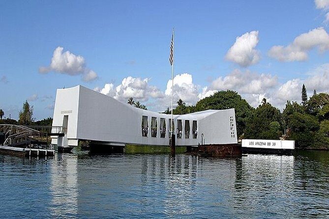 Pearl Harbor, Dole Plantation, and Polynesian Center from Kauai - USS Arizona Memorial: documentary, boat ride, and the names on the wall