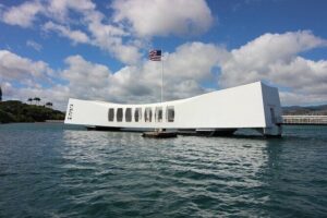 Pearl Harbor USS Arizona & Bowfin Submarine - Pearl Harbor Visitor’s Center briefing and the WWII video stops