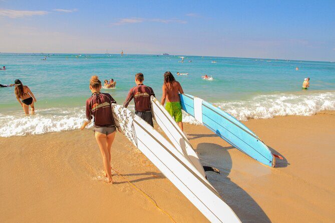 Semi-Private Surf Lesson for 2 or 3 people on Waikiki Beach - Waikiki surf, but with real first-timer support