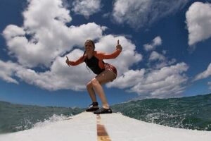Surf Lesson Without the Crowds Including GoPRO Videos - Catching Waves in Small Groups: Learning How to Stand Up (For Real)