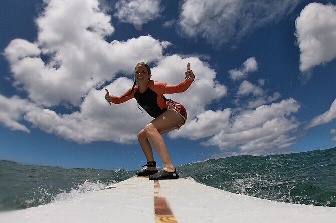 Surf Lesson Without the Crowds Including GoPRO Videos - Catching Waves in Small Groups: Learning How to Stand Up (For Real)