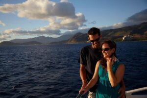 West Oahu Sunset Cocktail Cruise with Appetizers - Honi Olani catamaran setup: where you’ll want to sit